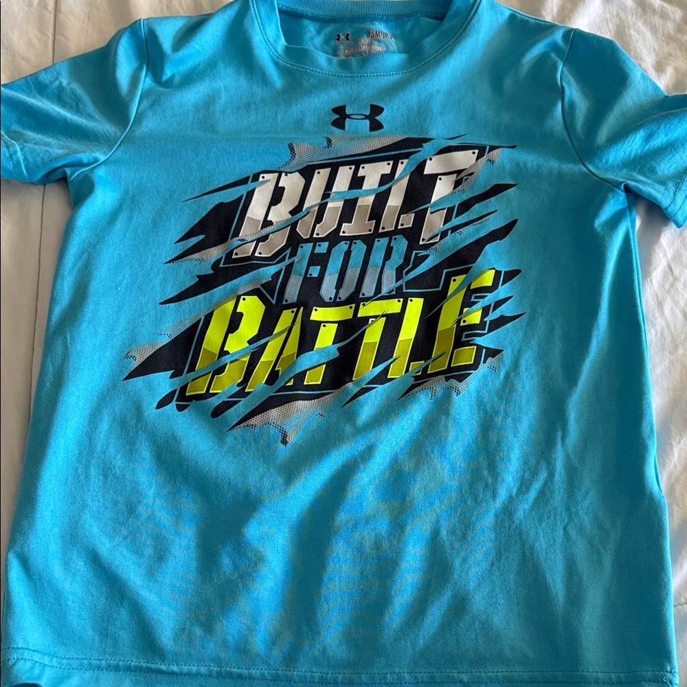 Under Armour Kids Blue and Yellow Graphic Tee
